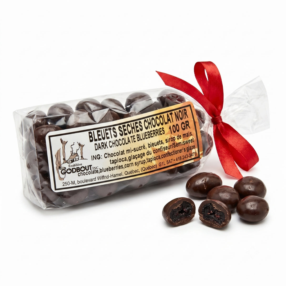 Bleuets séchés au chocolat noir