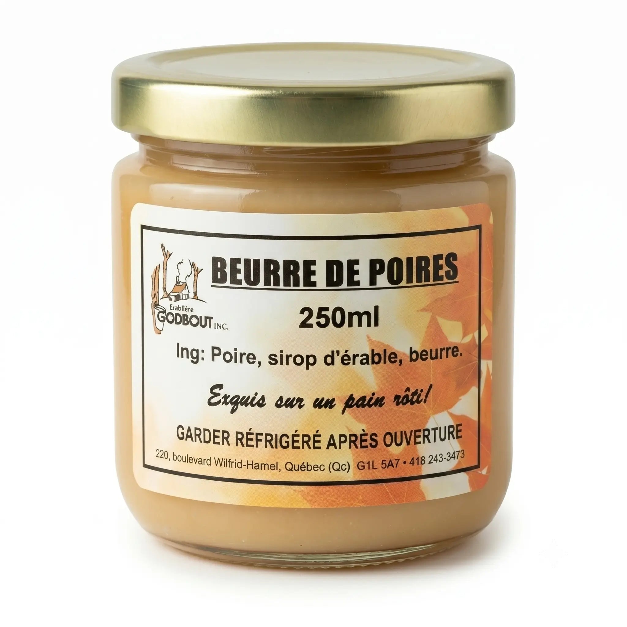 Beurre de poires à l'érable